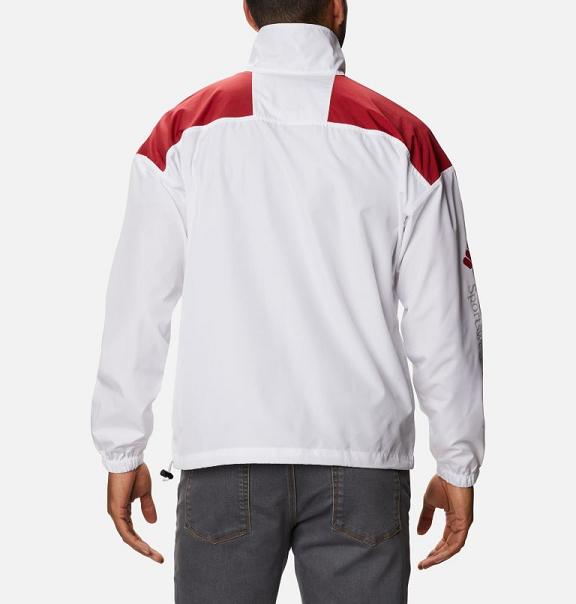 Columbia Collegiate Windbreaker White Red For Men's NZ27345 New Zealand